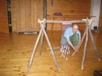 Simple weaving loom from branches.